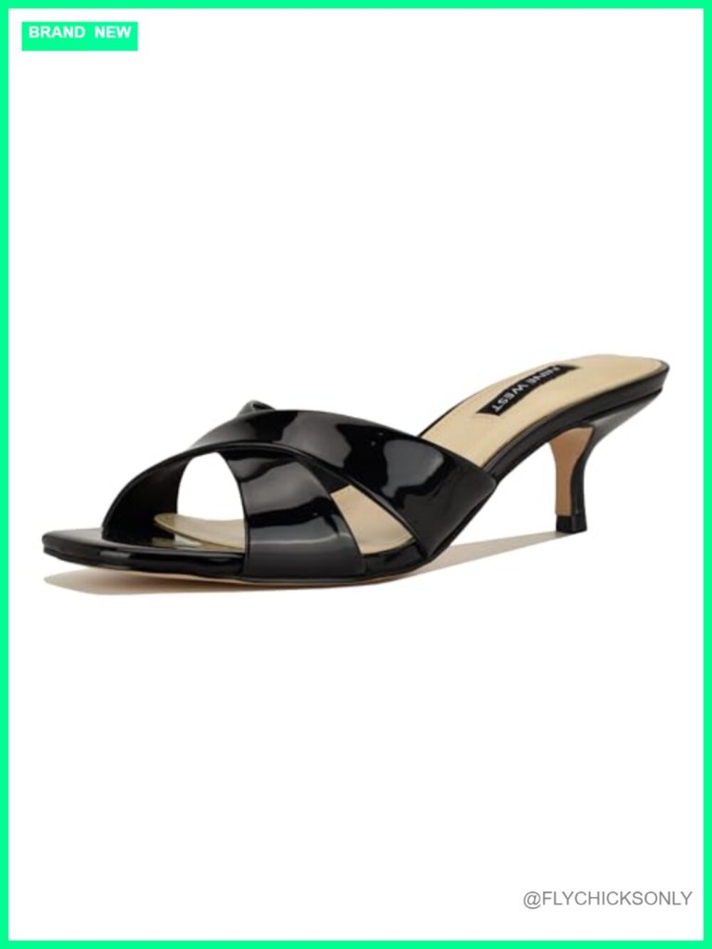 Faux Patent Leather Kitten Heel Slingback Dress Sandals Open Toe